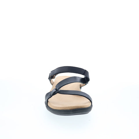 Trotters Raja T2108-001 Womens Black Leather Strap Strap Sandals Shoes