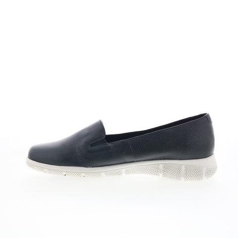 Trotters Universal T2110-001 Womens Black Leather Slip On Loafer Flats Shoes