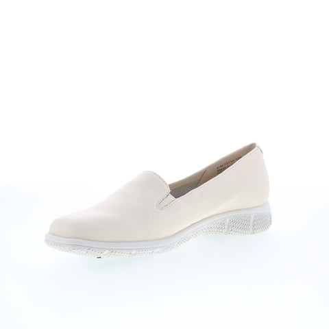 Trotters Universal T2110-126 Womens Beige Leather Slip On Loafer Flats Shoes