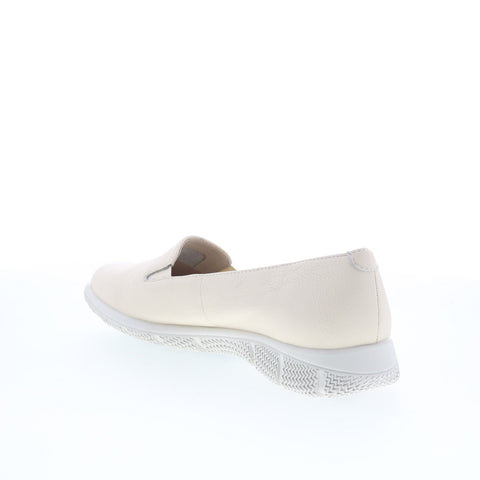 Trotters Universal T2110-126 Womens Beige Leather Slip On Loafer Flats Shoes