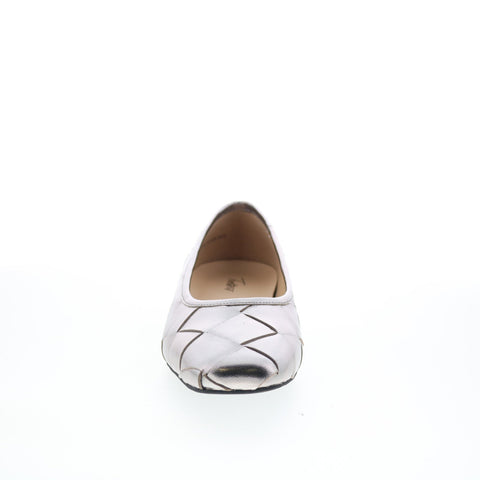 Trotters Hanny T2125-033 Womens Gray Leather Slip On Ballet Flats Shoes