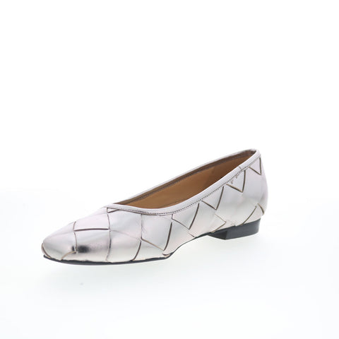 Trotters Hanny T2125-033 Womens Gray Leather Slip On Ballet Flats Shoes