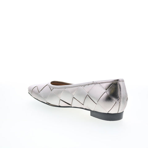Trotters Hanny T2125-033 Womens Gray Leather Slip On Ballet Flats Shoes