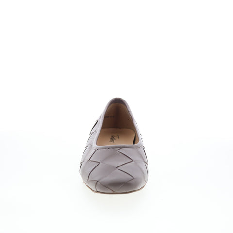 Trotters Hanny T2125-117 Womens Gray Leather Slip On Ballet Flats Shoes