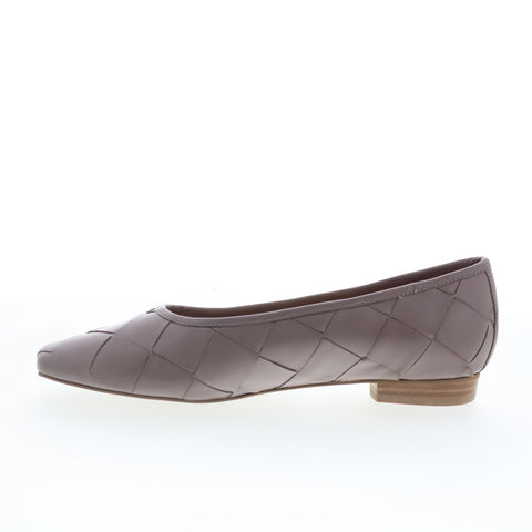 Trotters Hanny T2125-117 Womens Gray Leather Slip On Ballet Flats Shoes