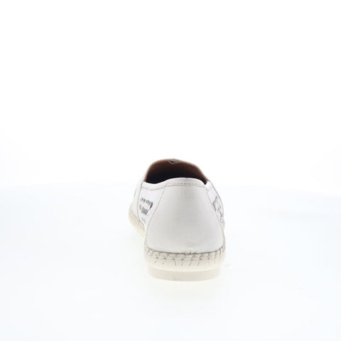 Trotters Rory T2209-102 Womens White Leather Slip On Loafer Flats Shoes