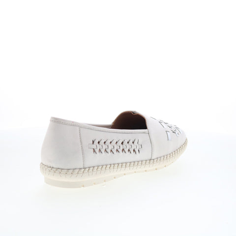 Trotters Rory T2209-102 Womens White Leather Slip On Loafer Flats Shoes