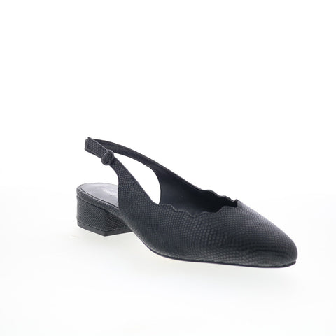 Trotters Joselyn T2221-085 Womens Black Leather Slingback Heels Shoes