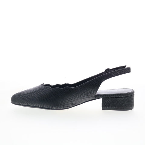 Trotters Joselyn T2221-085 Womens Black Leather Slingback Heels Shoes
