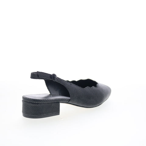Trotters Joselyn T2221-085 Womens Black Leather Slingback Heels Shoes