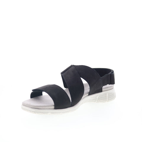 Trotters Tatia T2237-036 Womens Black Nubuck Strap Sport Sandals Shoes