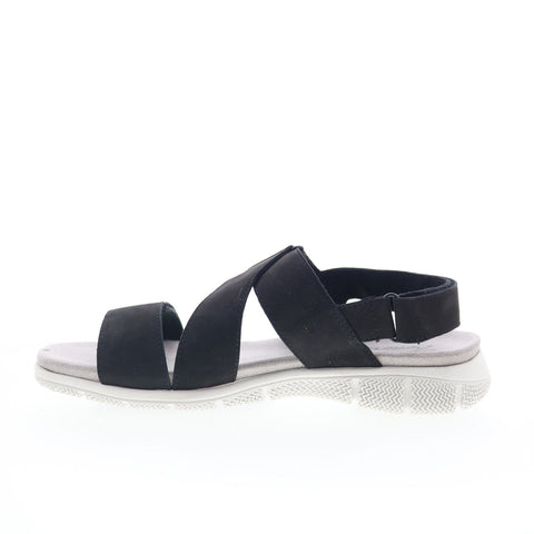 Trotters Tatia T2237-036 Womens Black Nubuck Strap Sport Sandals Shoes