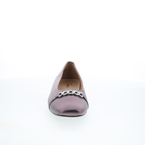 Trotters Harmony T2250-033 Womens Gray Leather Slip On Ballet Flats Shoes