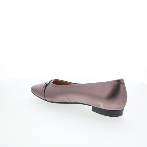 Trotters Harmony T2250-033 Womens Gray Leather Slip On Ballet Flats Shoes