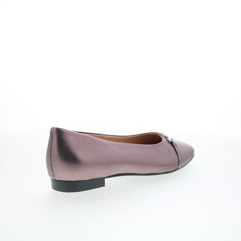 Trotters Harmony T2250-033 Womens Gray Leather Slip On Ballet Flats Shoes
