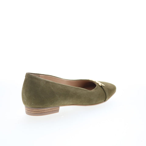 Trotters Harmony T2250-342 Womens Green Suede Slip On Ballet Flats Shoes