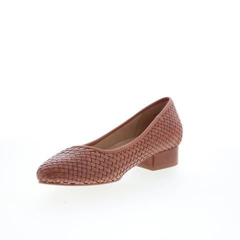 Trotters Jade T2269-215 Womens Brown Synthetic Slip On Pumps Heels Shoes