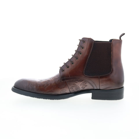 Robert Graham T23-1-195-A842 Mens Brown Leather Lace Up Casual Dress Boots