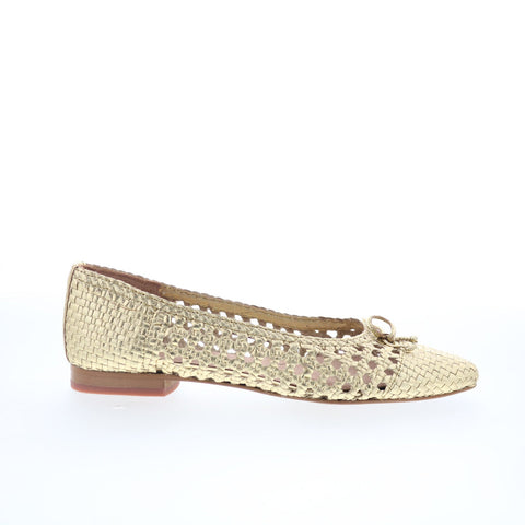 Trotters Edith T2303-719 Womens Gold Synthetic Slip On Loafer Flats Shoes