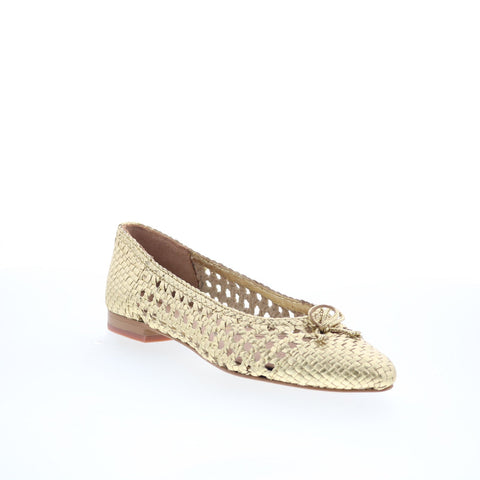 Trotters Edith T2303-719 Womens Gold Synthetic Slip On Loafer Flats Shoes