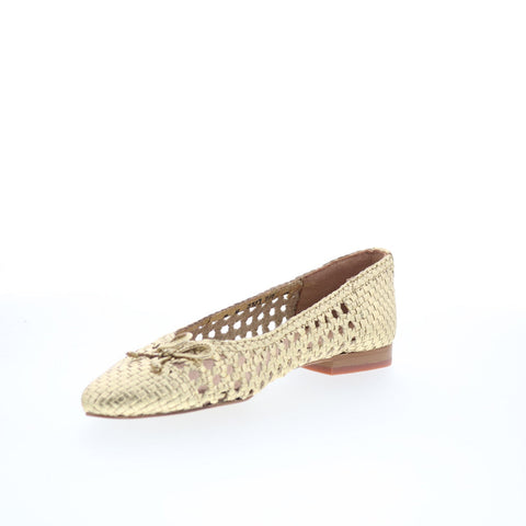 Trotters Edith T2303-719 Womens Gold Synthetic Slip On Loafer Flats Shoes