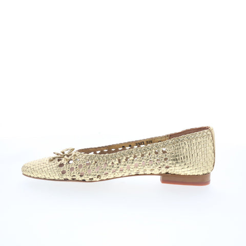 Trotters Edith T2303-719 Womens Gold Synthetic Slip On Loafer Flats Shoes