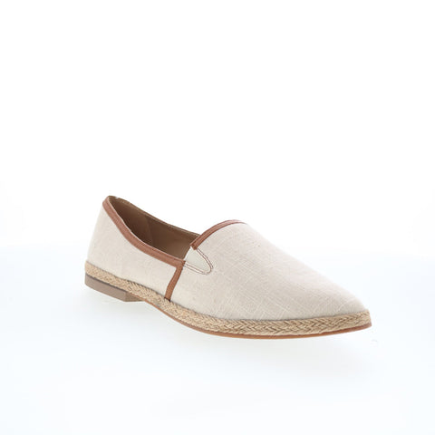 Trotters Estelle T2304-249 Womens Beige Leather Slip On Loafer Flats Shoes