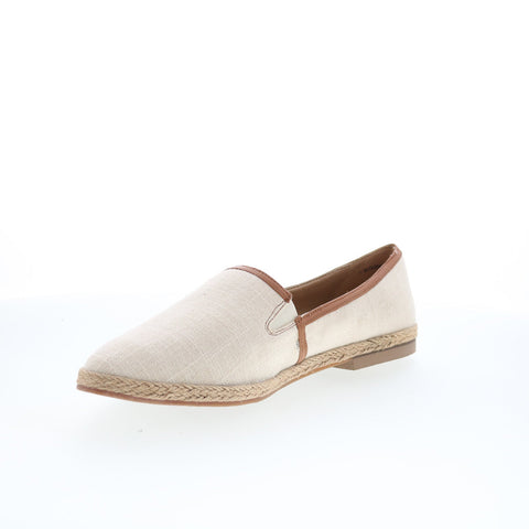 Trotters Estelle T2304-249 Womens Beige Leather Slip On Loafer Flats Shoes