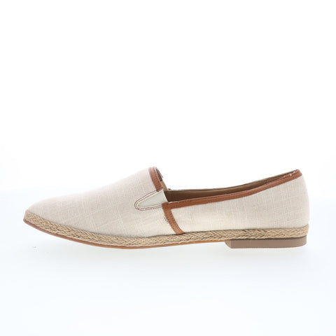 Trotters Estelle T2304-249 Womens Beige Leather Slip On Loafer Flats Shoes