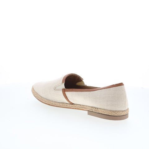 Trotters Estelle T2304-249 Womens Beige Leather Slip On Loafer Flats Shoes
