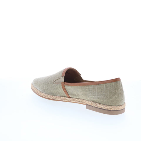Trotters Estelle T2304-313 Womens Green Canvas Slip On Loafer Flats Shoes