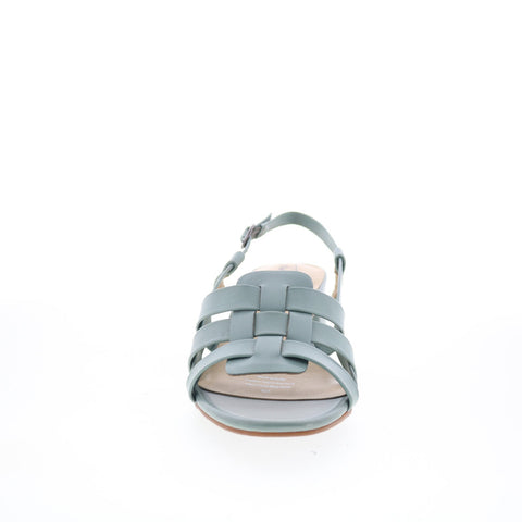 Trotters Luna T2313-315 Womens Green Leather Heeled Sandals Shoes