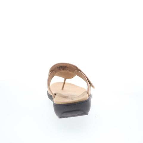 Trotters Robin T2317-158 Womens Beige Leather Slip On Thong Sandals Shoes