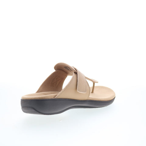 Trotters Robin T2317-158 Womens Beige Leather Slip On Thong Sandals Shoes