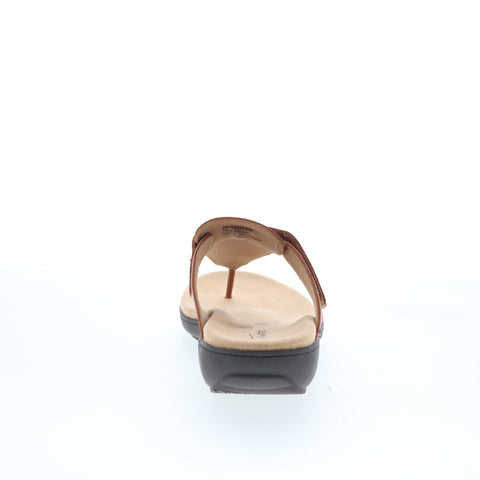 Trotters Robin T2317-215 Womens Brown Leather Slip On Thong Sandals Shoes