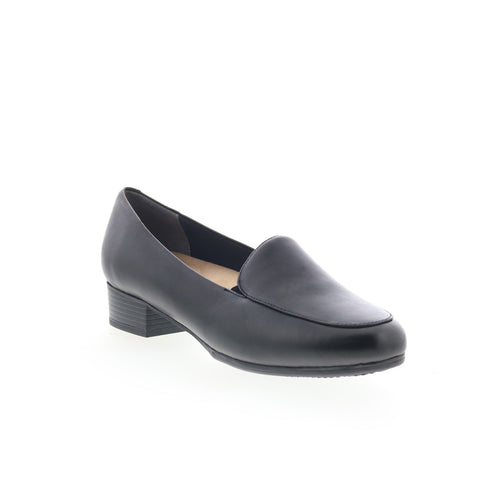 Trotters Ruby Perf T2320-001 Womens Black Leather Slip On Loafer Flats Shoes