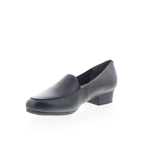 Trotters Ruby Perf T2320-001 Womens Black Leather Slip On Loafer Flats Shoes