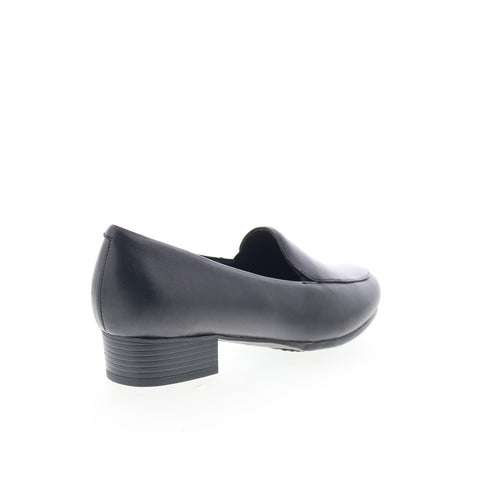 Trotters Ruby Perf T2320-001 Womens Black Leather Slip On Loafer Flats Shoes