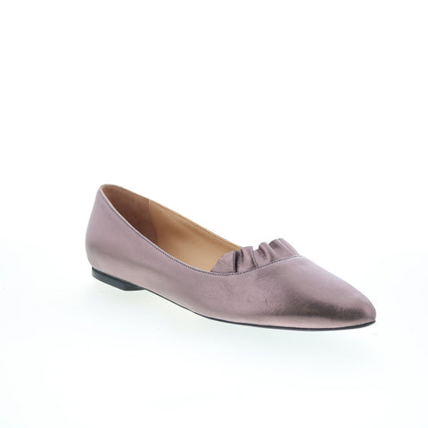 Trotters Elsie T2357-033 Womens Gray Leather Slip On Loafer Flats Shoes