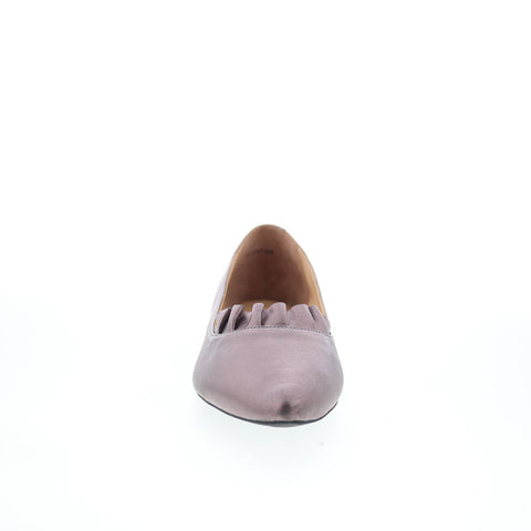 Trotters Elsie T2357-033 Womens Gray Leather Slip On Loafer Flats Shoes