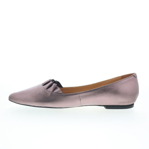 Trotters Elsie T2357-033 Womens Gray Leather Slip On Loafer Flats Shoes