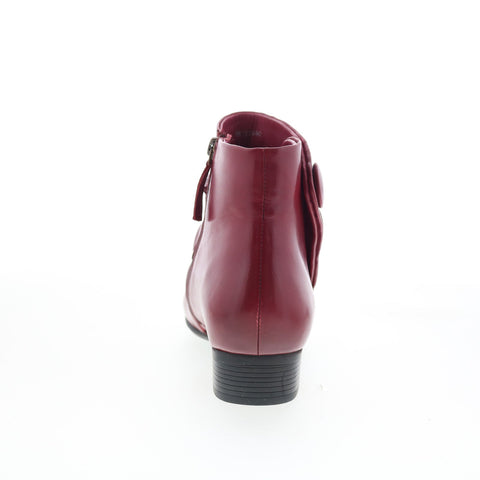 Trotters Mila T2370-642 Womens Red Leather Zipper Ankle & Booties Boots