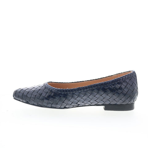 Trotters Emmie T2371-400 Womens Blue Leather Slip On Loafer Flats Shoes