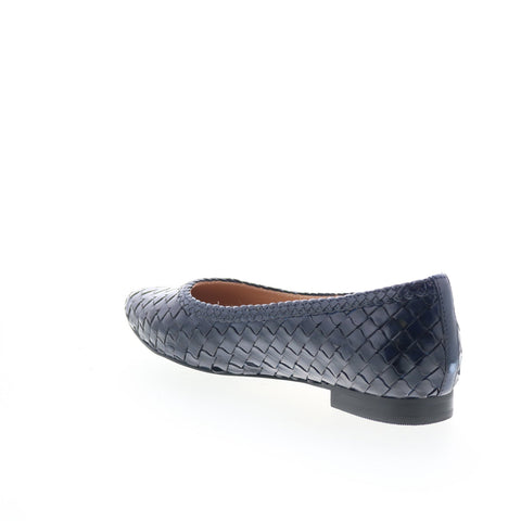 Trotters Emmie T2371-400 Womens Blue Leather Slip On Loafer Flats Shoes