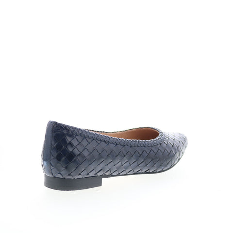 Trotters Emmie T2371-400 Womens Blue Leather Slip On Loafer Flats Shoes
