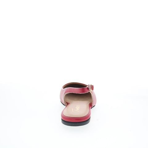 Trotters Evelyn T2403-600 Womens Red Leather Slingback Flats Shoes