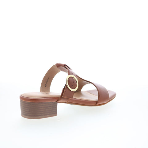 Trotters Nanna T2410-215 Womens Brown Leather Heeled Sandals Shoes