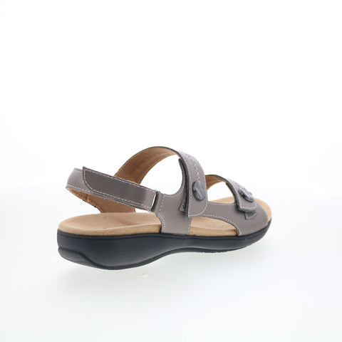 Trotters Romi Stitch T2418-033 Womens Gray Synthetic Sandals Shoes