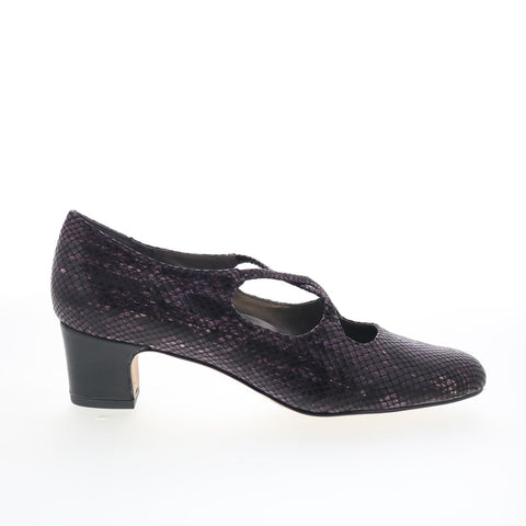 Trotters Jamie T2481-746 Womens Black Leather Slip On Pumps Heels Shoes