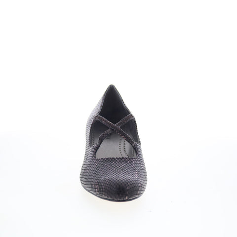 Trotters Jamie T2481-746 Womens Black Leather Slip On Pumps Heels Shoes